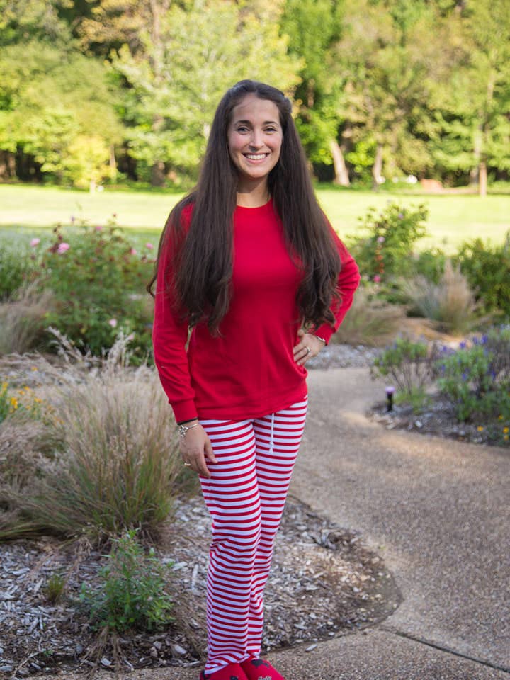 Adult Christmas Jammies - Red and White for wholesale by Love That Cotton