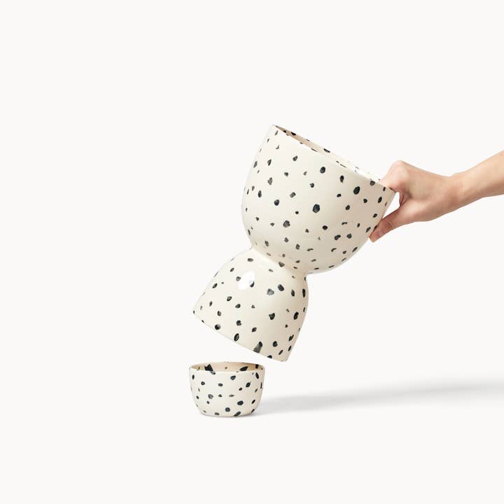 Franca - Wholesale Plant Pot - Speckled Stacked Planters (Gloss)4