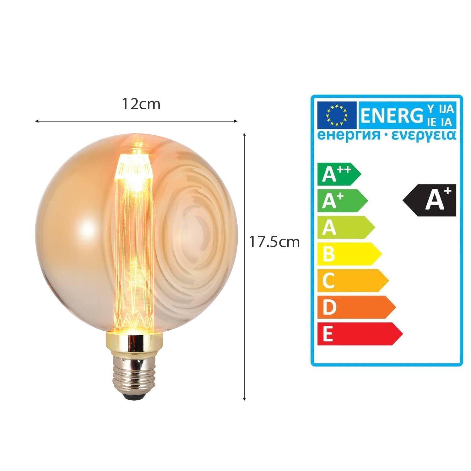 Ledsone – wholesale Light bulb/puck – Vintage Light Bulb E27 LED G125 3W Globe Screw Bulb  ~50746