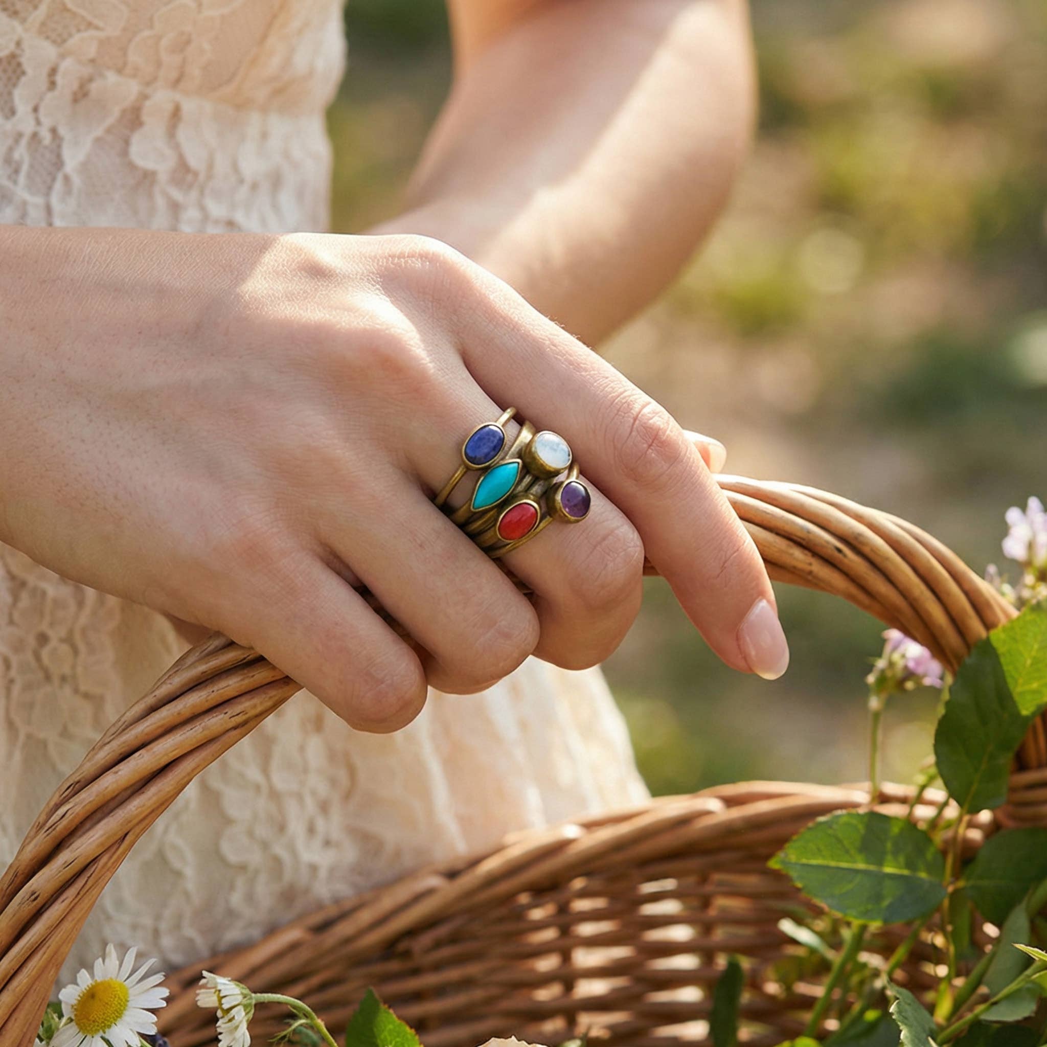 Verna Artisan Works – wholesale Cocktail/statement ring – Handcrafted Multi-Gemstone Ring2