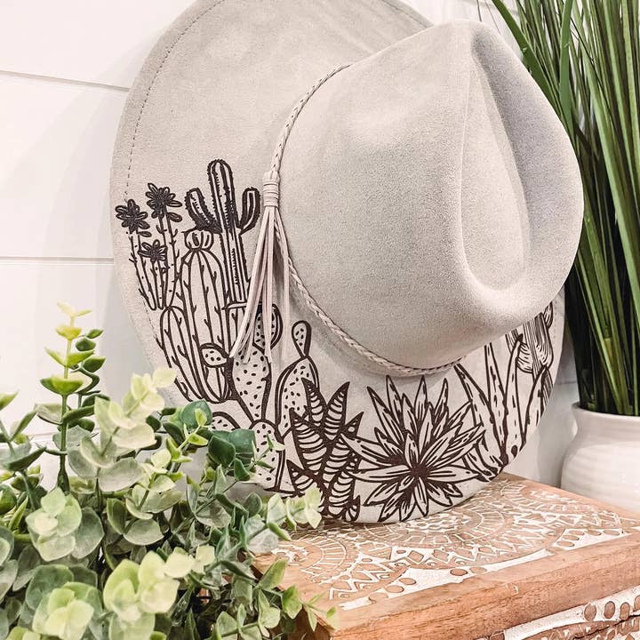Willie & Dolly Designs - Wholesale Cowboy Hat - Women's - Engraved Desert Scene Hat3