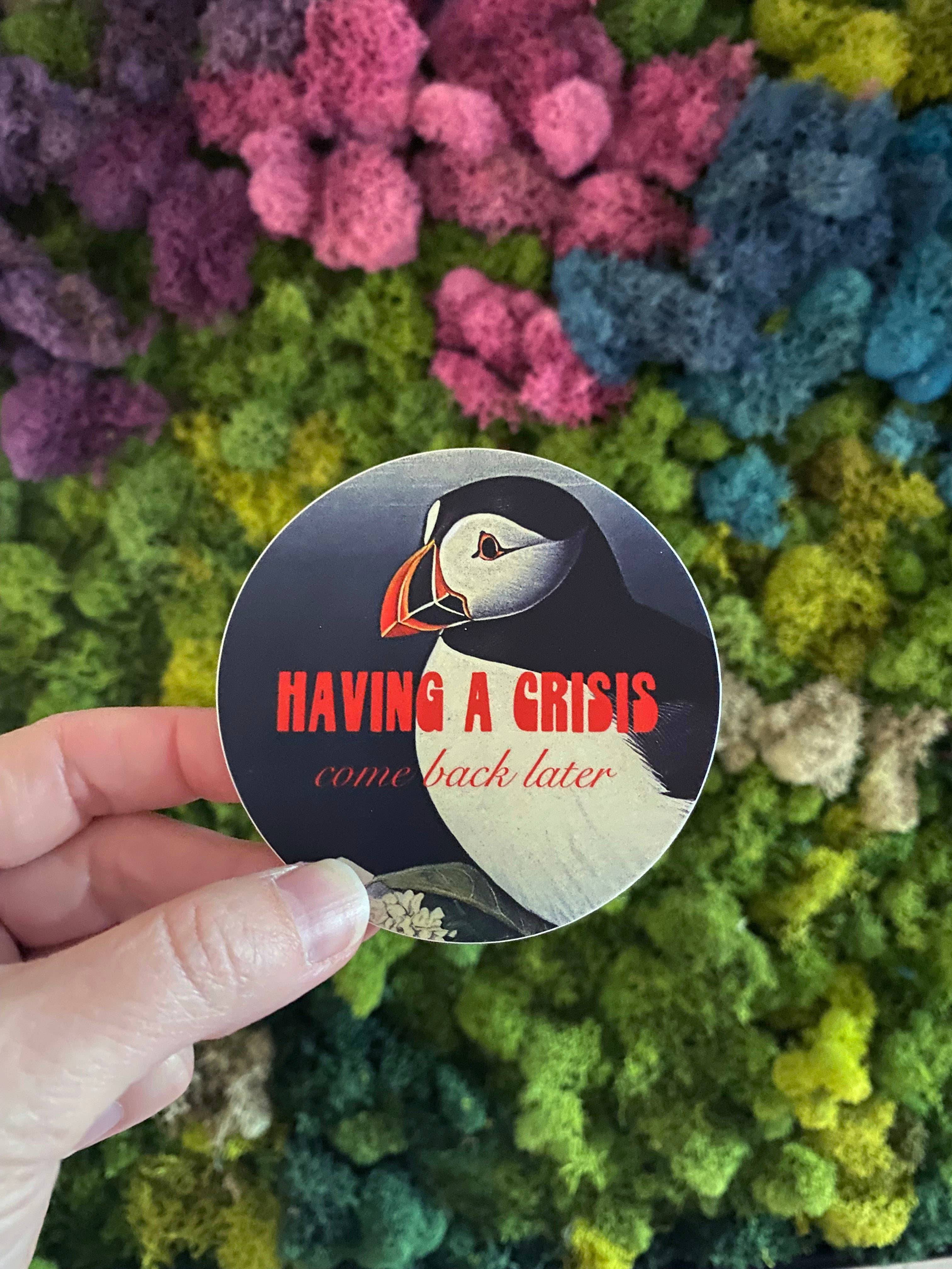 The Coin Laundry - Wholesale Sticker - Having a Crisis Come Back Later Funny Bird Sticker2
