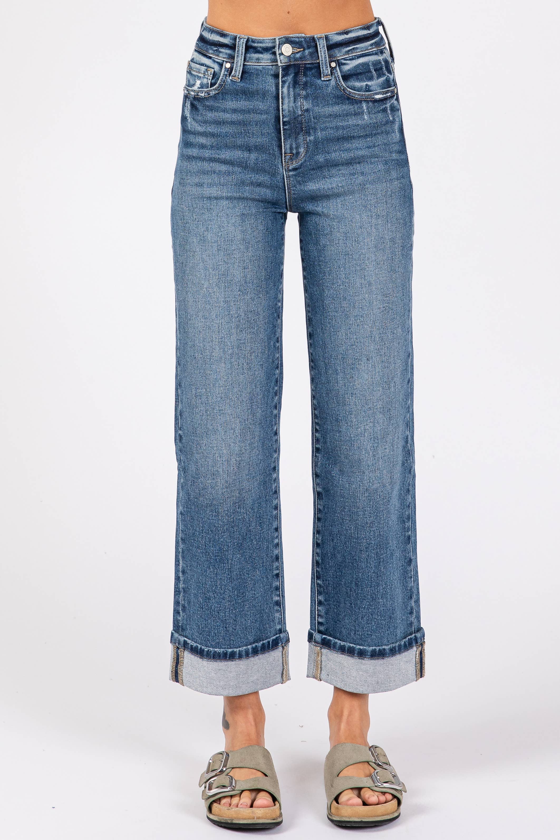 Petra153 – Großhandel Jeans – Damen – P1272T-MD HOHER BUND, ELASTISCH, GERADE, MIT BÜNDCHEN AM SAUM8