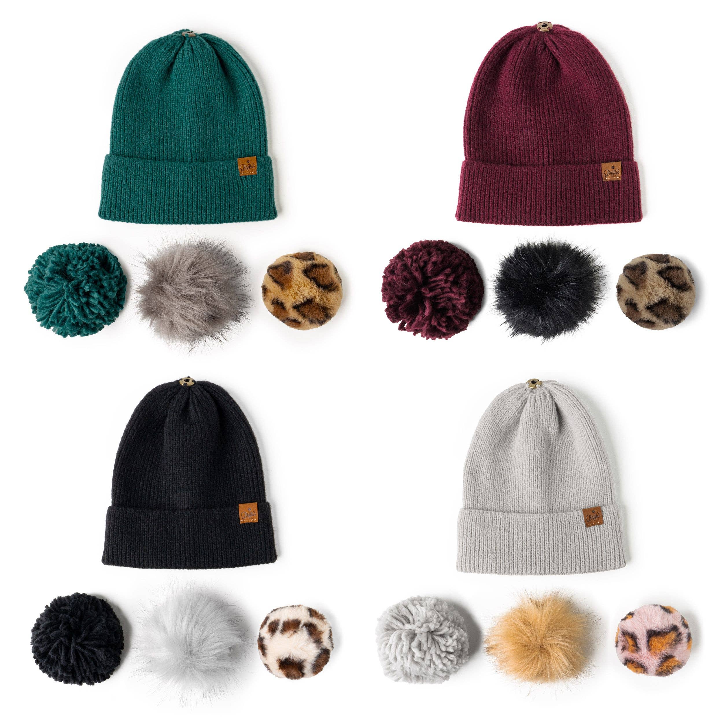 DM Merchandising - Wholesale Beanie - Women's - Britt's Knits Snap To It Mix & Match Pom Hat Assortment0