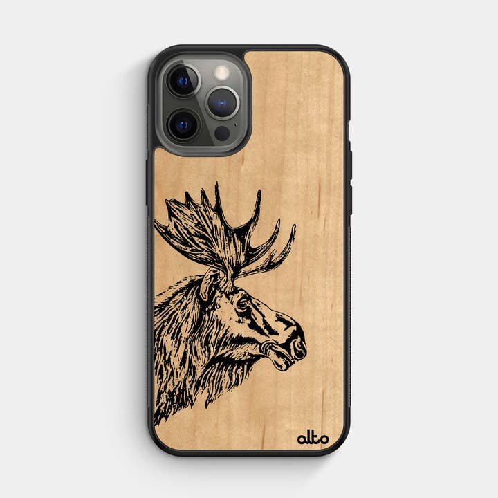 Ahornholz | Schützende iPhone-Schutzhülle - Elch Design für den Großhandel von Alto Collective