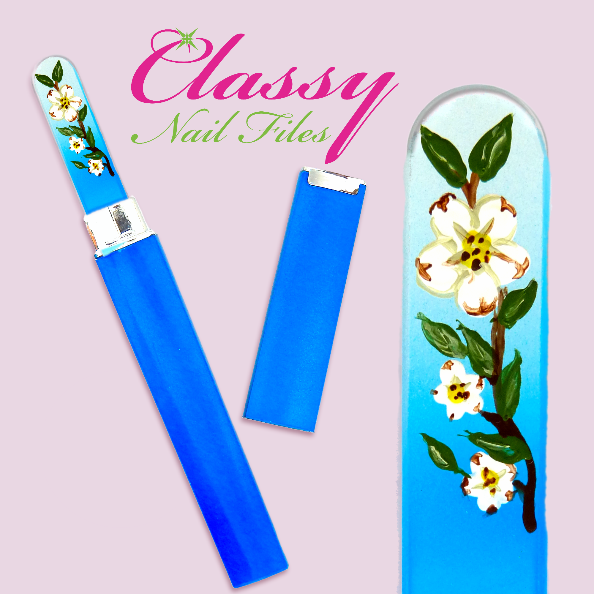 Classy Nail Files - Wholesale Nail File - Nail File Acrylic Protective Color Case Small & Medium Sizes4