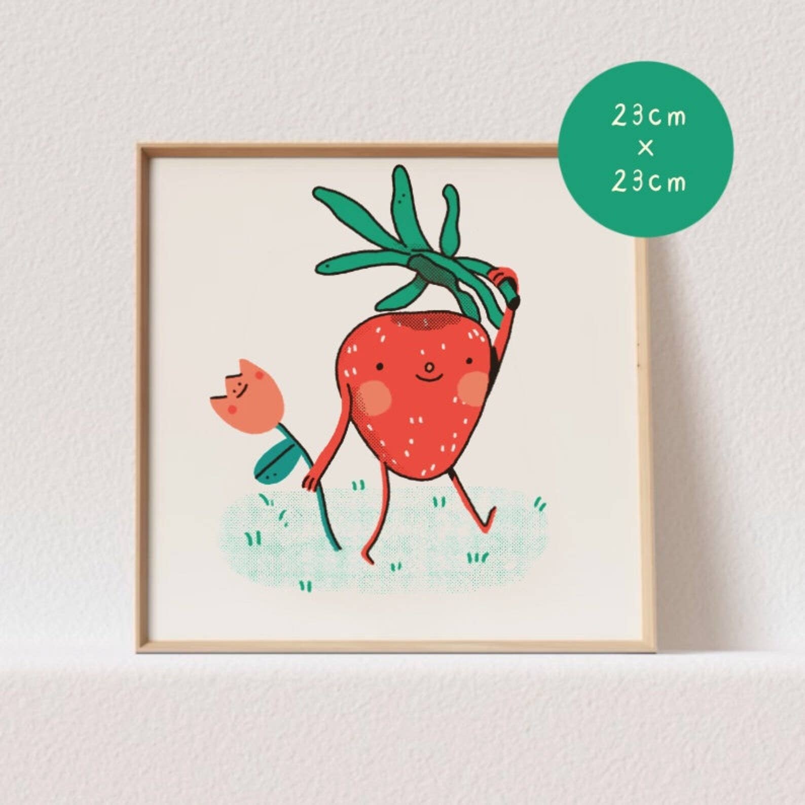Bloemkolie - Wholesale Art Print - Mr. Strawberry / Cute 23x23cm Square Print for ikea frames1