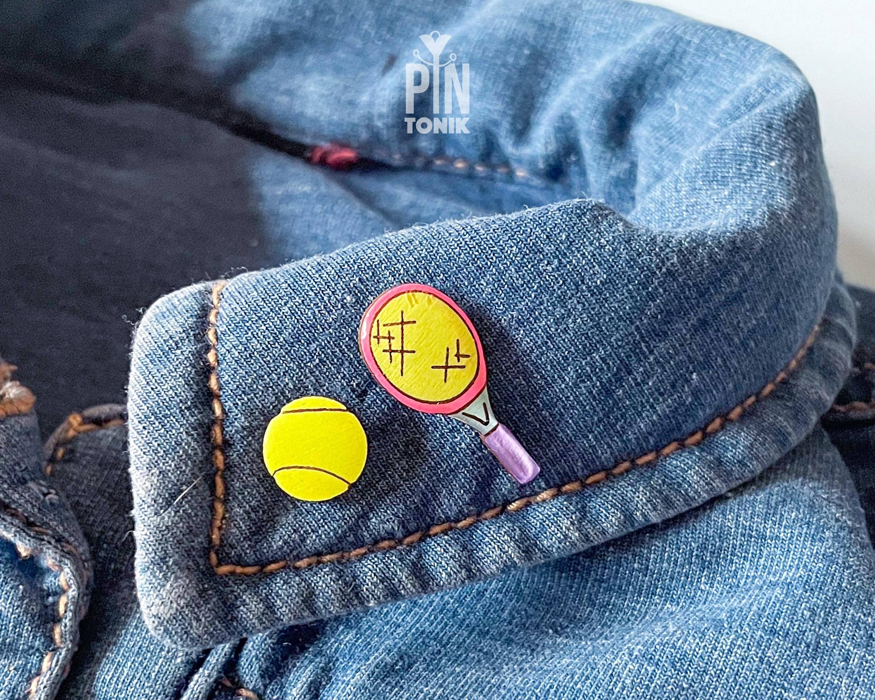 PinTonik - Wholesale Lapel Pin/Button - Tennis Lapel Pins - Neon Racket & Ball Pin Set6