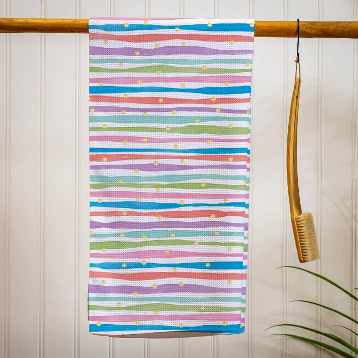 Stripes and Checkers Quick Dry Towel and Matching Carrying C for wholesale by Evergreen Enterprises