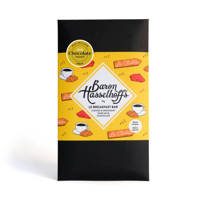 Baron Hasselhoff's – wholesale Chocolate bar – Le Breakfast Bar - Coffee and Croissant Dark Milk Bar2