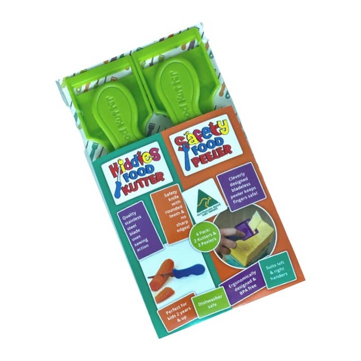 Safety Food Kutter - Wholesale Kitchen/utility knife - 4 Pack 2x Original Kiddies Food Kutter 2x Safety Food Peeler3