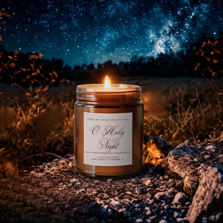 Bougie en cire de soja O Holy Night pour la vente par Jericho Road Collective