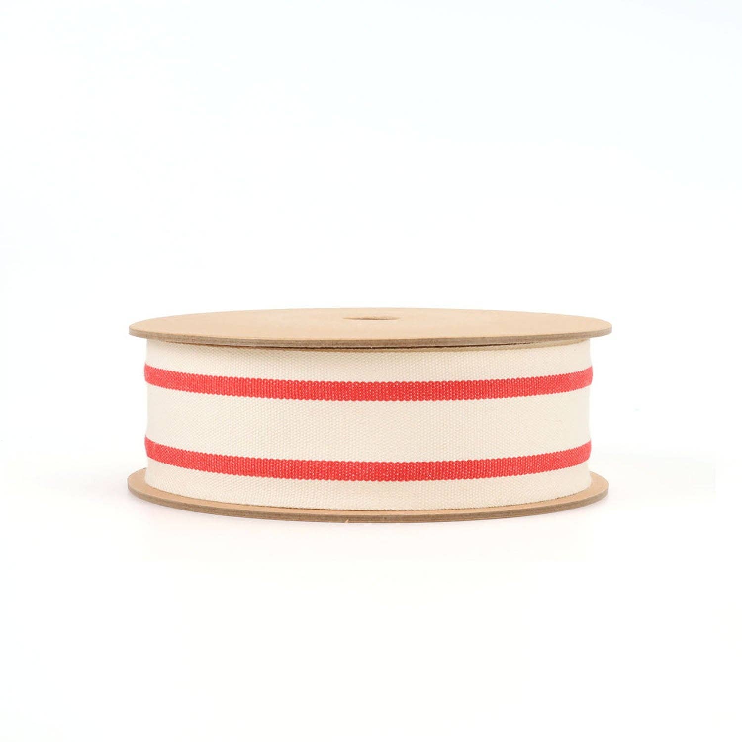 LA Ribbons Wholesale – wholesale Ribbon – Gift wrapping – 1 1/2" Cotton Ribbon | "Striped" White/Red | 20 Yard Roll2