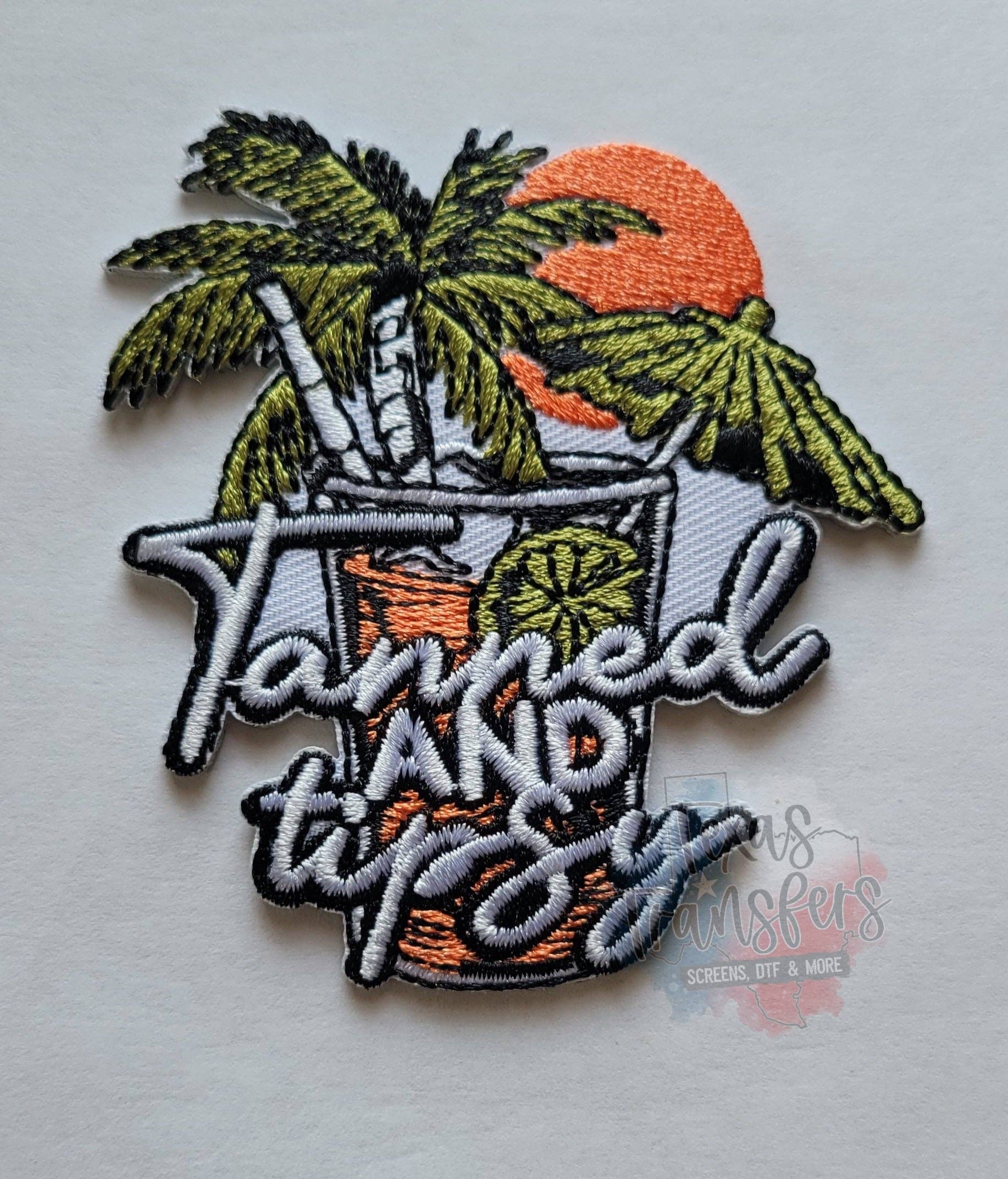 Texas Transfers - Wholesale Patch - Tanned And Tipsy Beach Drink Iron-On PATCH0