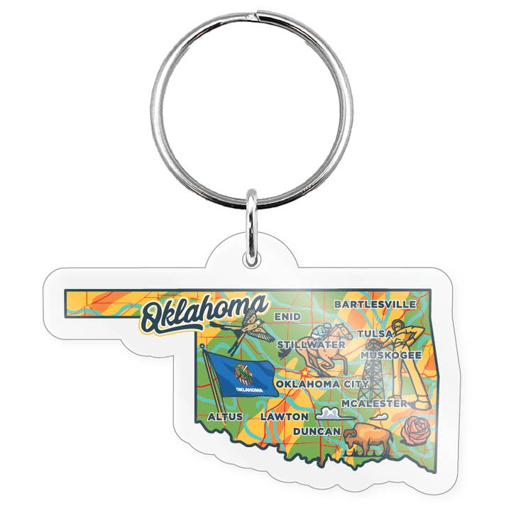 Morris Magnets - Wholesale Keychain - Unisex - Keychain - Oklahoma Across America 2.0