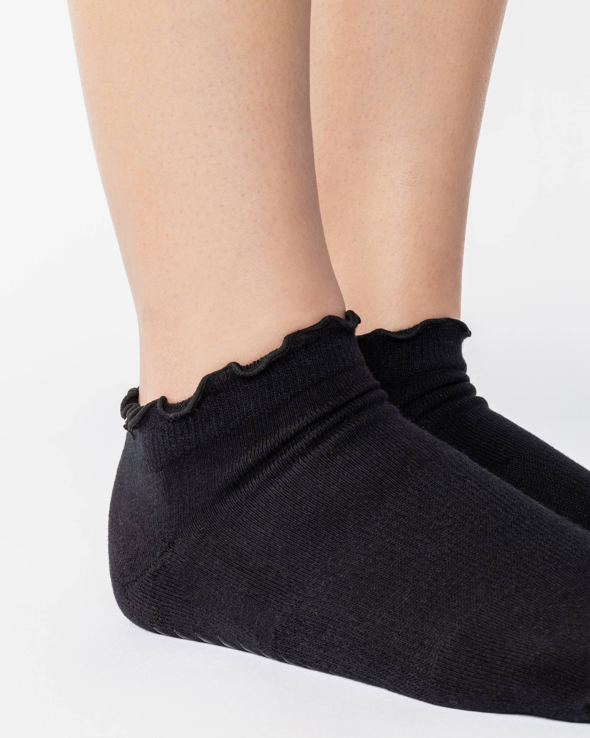 Pointe Studio - Venta al por mayor Calcetines - Mujer - Calcetines de Mujer con Volante y Agarre Completo en el Pie – Mezcla de Algodón Antideslizante para Pilates y Barre3