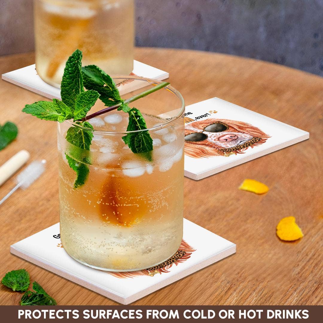 3dRose - Vente Sous-verre - 3dRose, Chien Springer Anglais pour Maman le Jour de la Fête des Mères avec des Lunettes de Soleil à Imprimé Animal, Dessous de Verre2