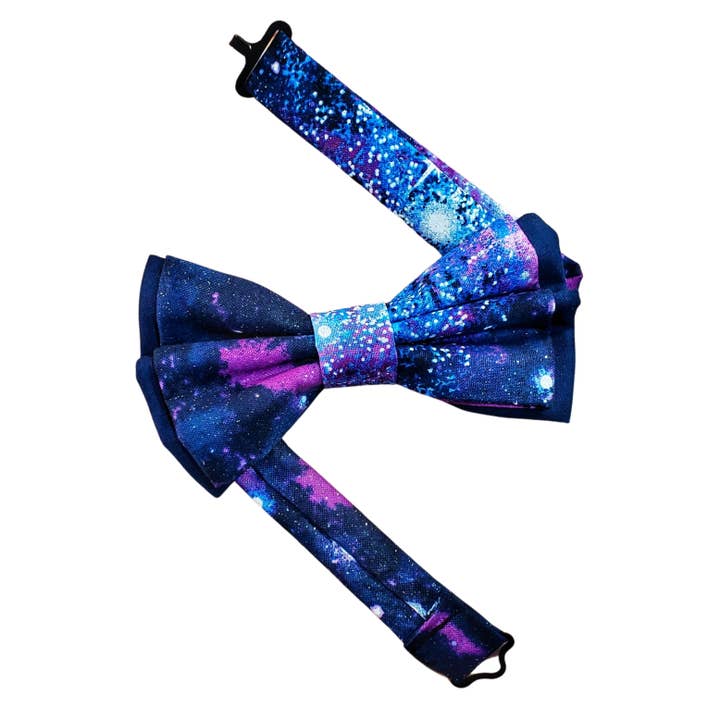 Dapper Xpressions - Wholesale Suspenders - Unisex - Glitter Galaxy Suspenders and Bow Tie, Handmade Formal Wear3