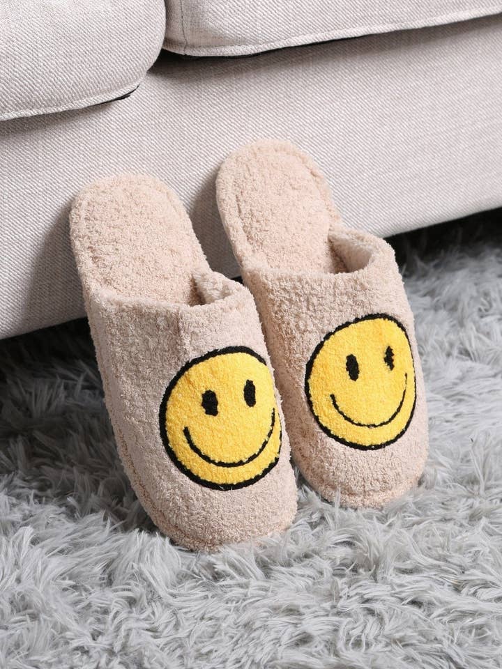 JCL2125 Super Lux Smiley Face Slippers for wholesale by MiMi Wholesale