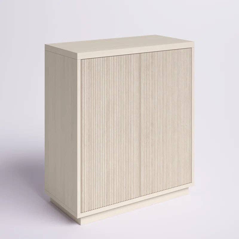Beige Compact Wood Grain Accent Cabinet With Adjustable Shelf for wholesale on Faire8