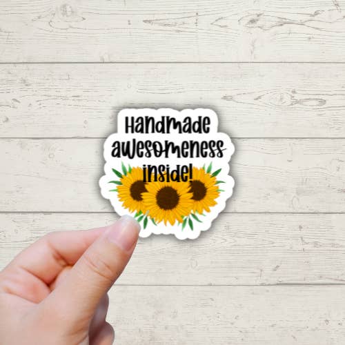 Handmade Awesomeness Inside - Adesivi per piccole imprese per la vendita all'ingrosso da parte di Forest Crafts