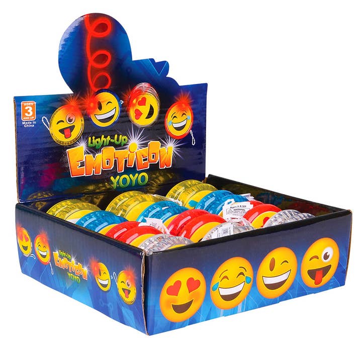 2" FLASHING EMOTICON YOYO LLB kids toys for wholesale by La Luna Bella - Toys
