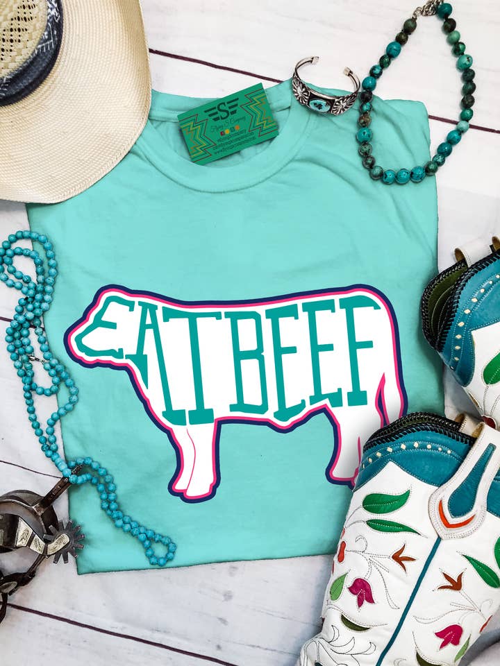 Flying S Company - Vendita all'ingrosso Maglietta serigrafata - Donna - Maglietta da donna "Eat Beef"1
