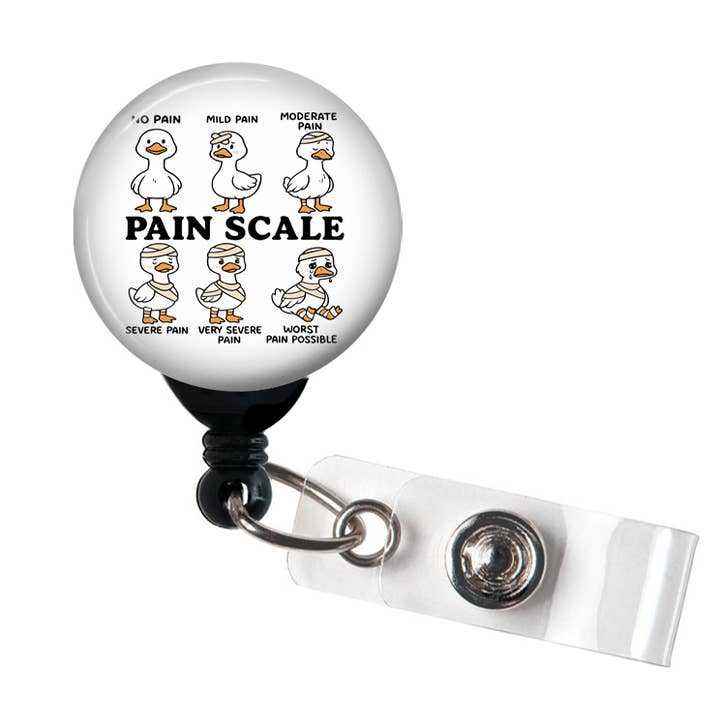 Badge Reel Pain Scale Duck Badge Holder, Funny Nurse for wholesale by Good Girl Gone Badge