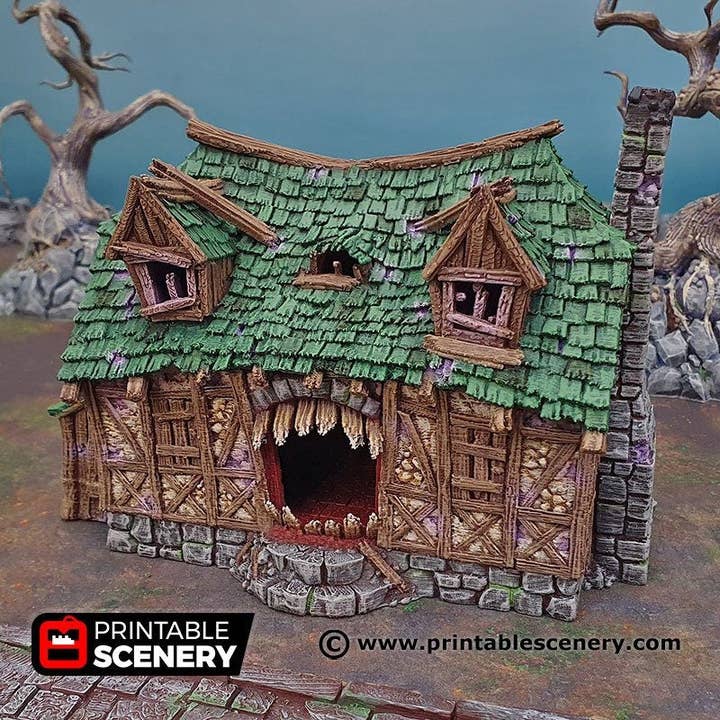 Mimic House - Shadowfey Ruins, DnD, Pathfinder 15mm, 28mm, 32mm, wargaming terrain, haunted, scatter, building, medieval for wholesale by The Beaver and Broadsword
