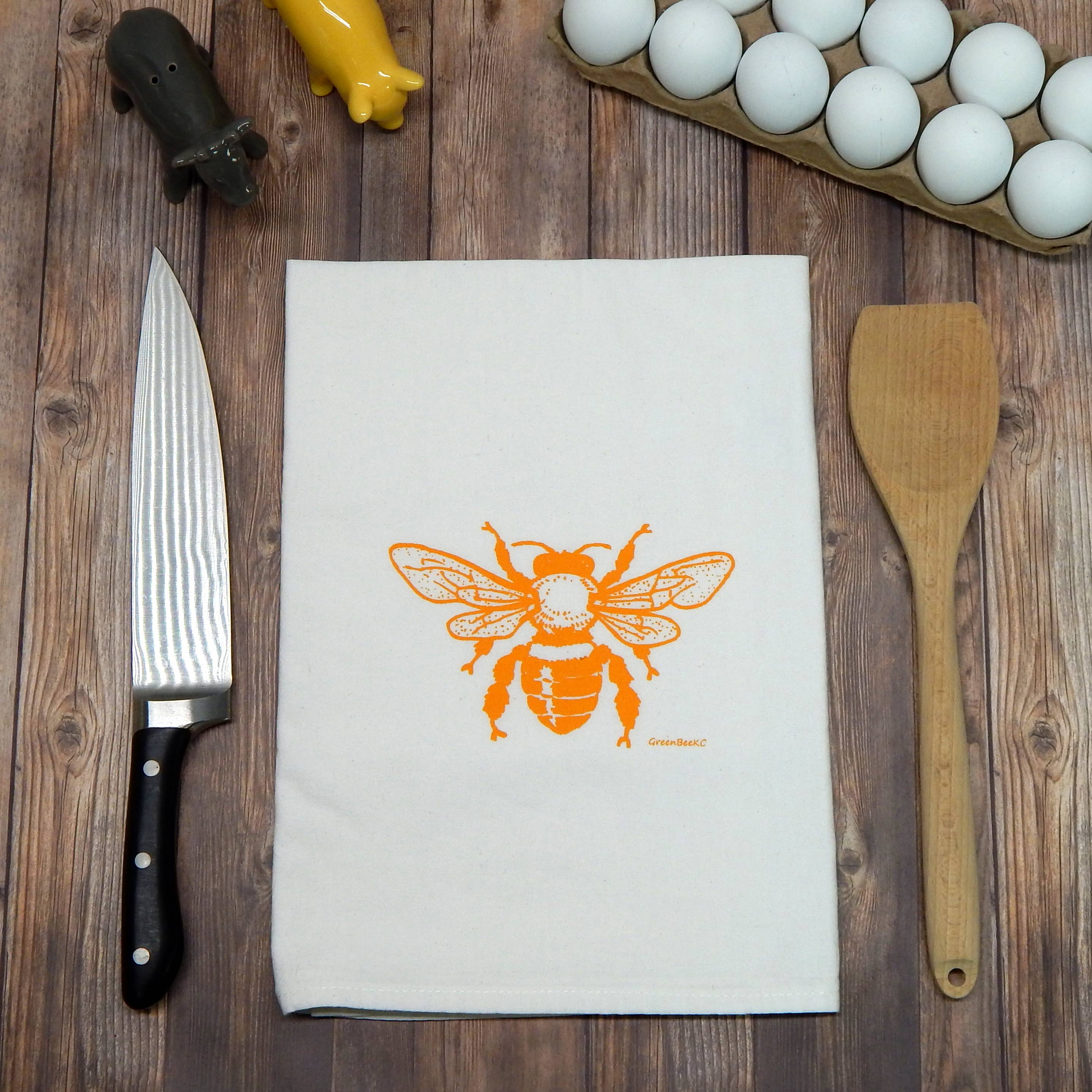 Green Bee Tea Towels - Wholesale Tea Towel - Honey Bee Kitchen Towel | Tea Towels | Flour Sack Dish Towel7
