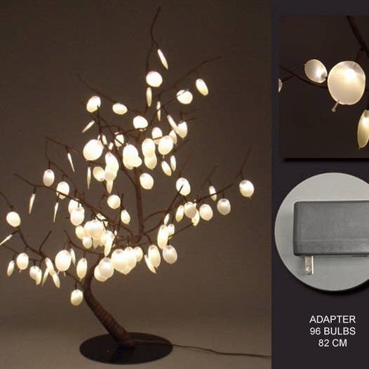 Hi-Line Gift Ltd. - Wholesale Decorative Tabletop Object - Silver Dollar Bonsai Tree - 96 Led