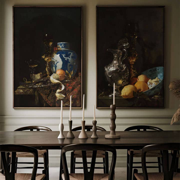 Modern Antique Prints - Wholesale Kunstprint - Barok stilleven met porseleinen vaas – Dark Academia decor2