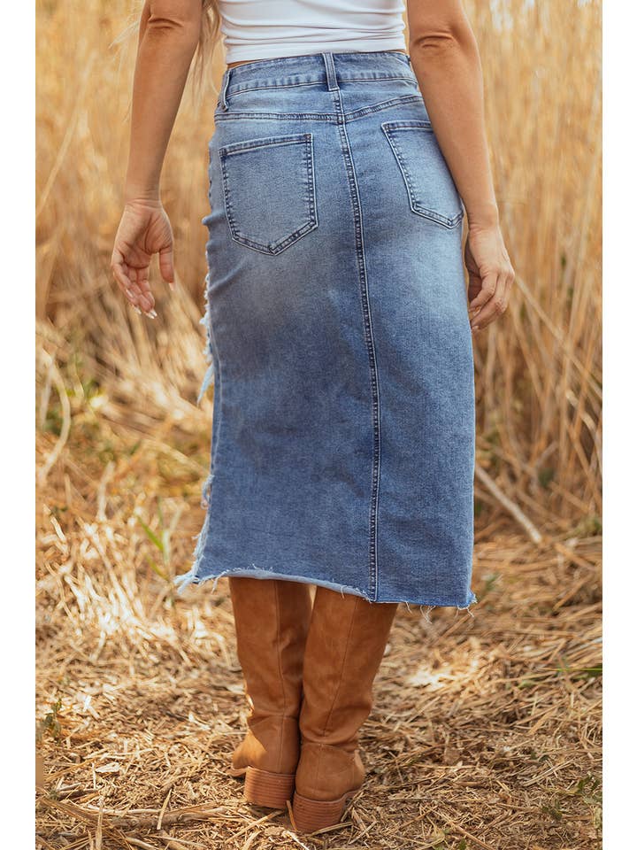 Miosotis Saia Midi de Ganga Desgastada para venda a revendedores na Faire1