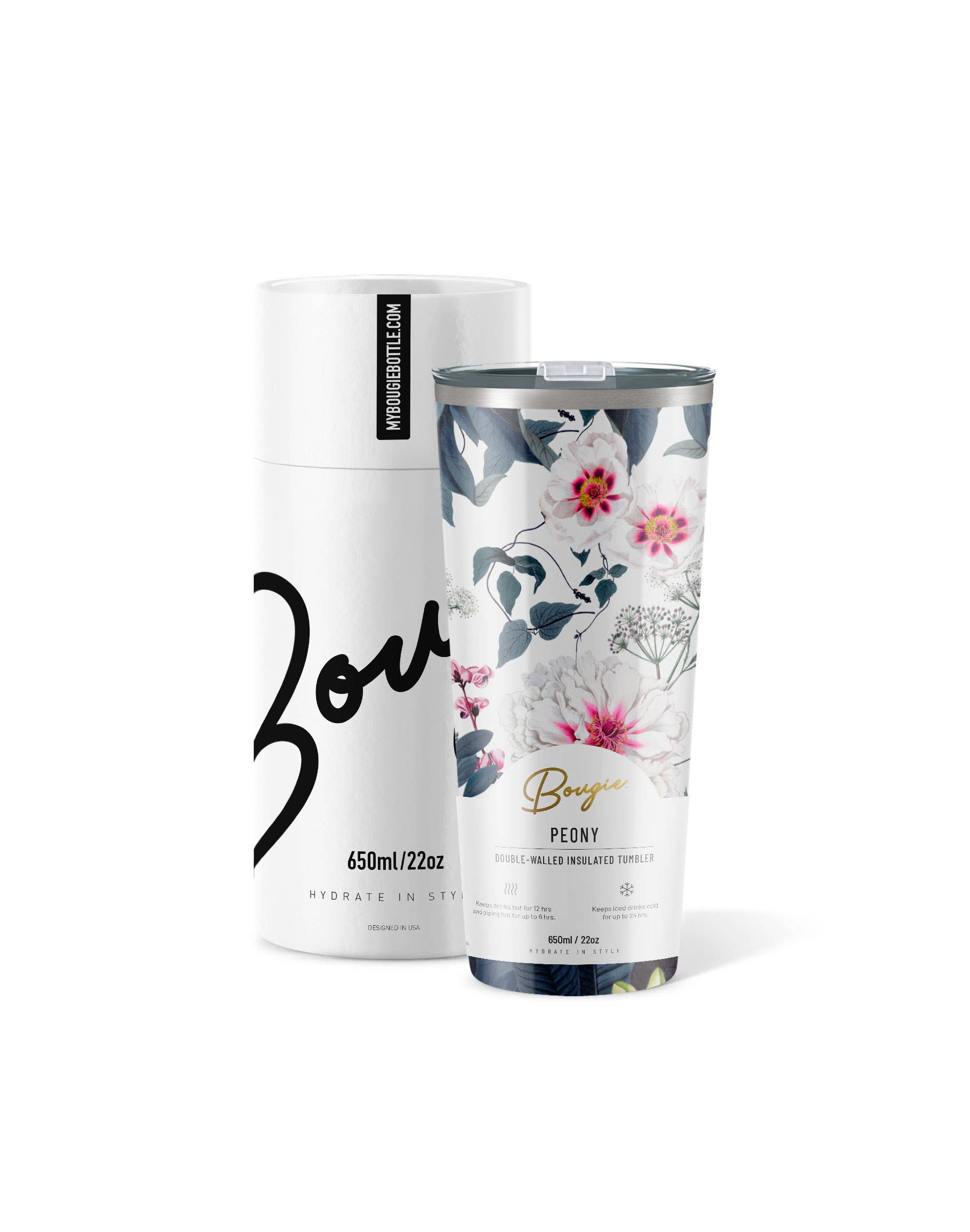 My Bougie Bottle - Wholesale Insulated Mug/Tumbler - Peony – Blossom Insulated Tumbler | 22oz