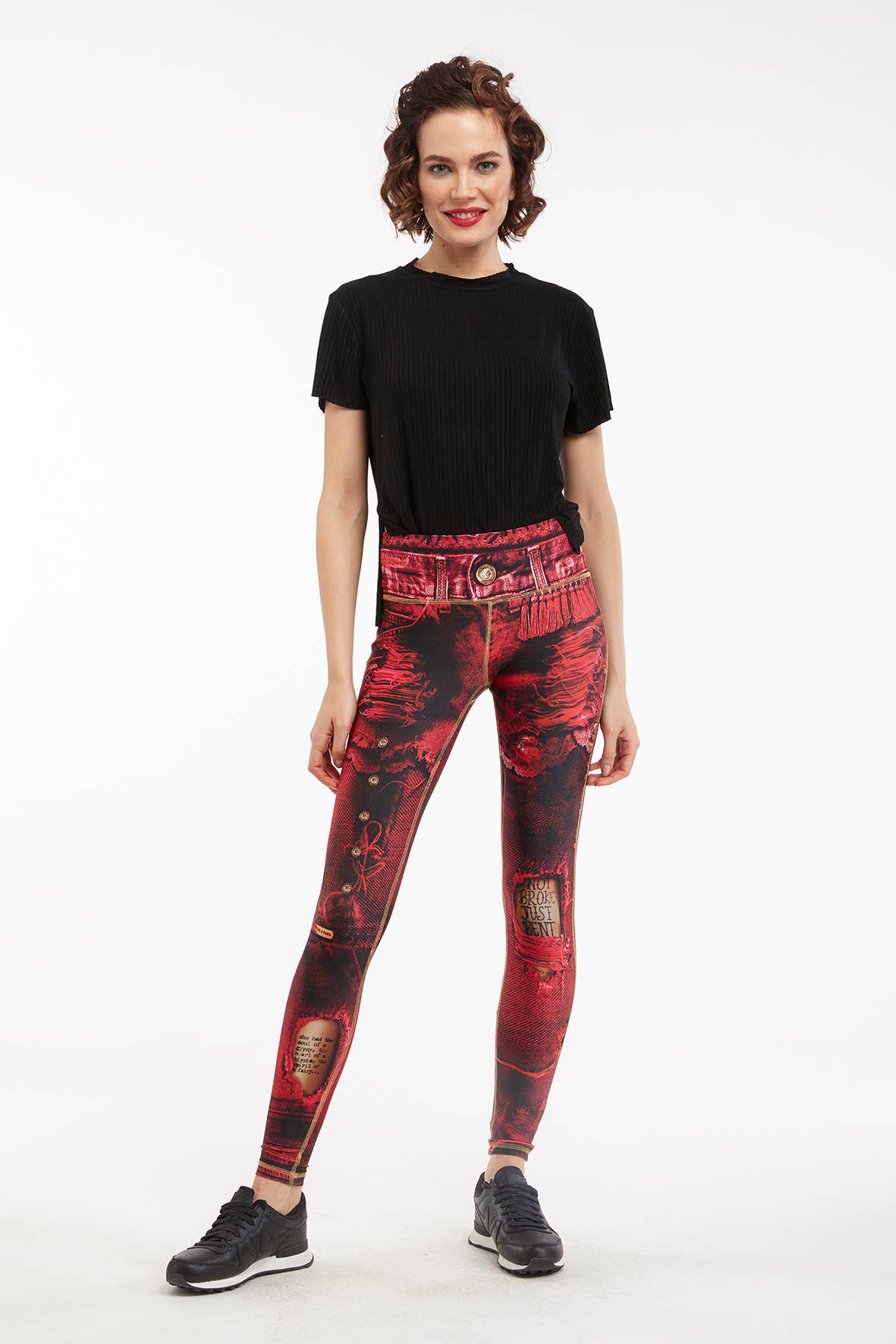 IPNG Design - Vente Legging tendance – femme - Legging à imprimé jean déchiré - Basique13