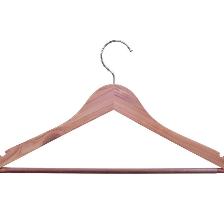 DEILSY - Wholesale Clothes hangers - Cedar Wood Light Brown Suit Hangers (4pcs Per Paper Sleeve) 5