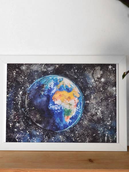 Ilustración acuarela planeta tierra para venta al por mayor de Rollitoasí