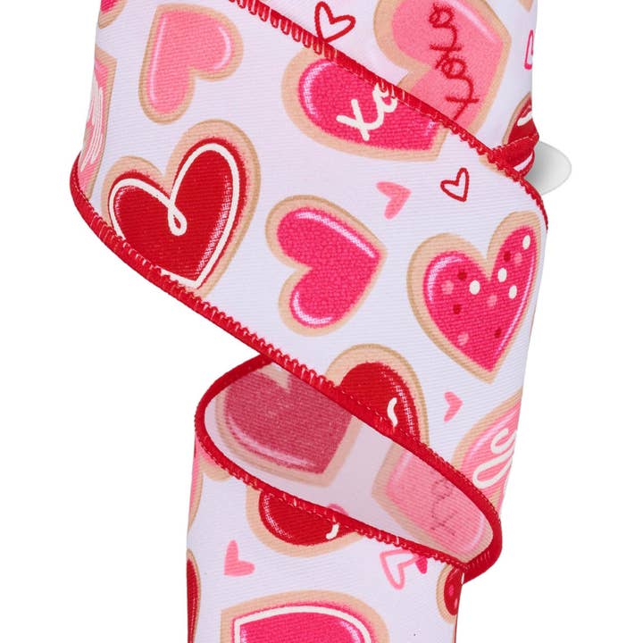 2.5"X10Yd Valentine Cookies White/Multi RGF117427 for wholesale by DecoExchange