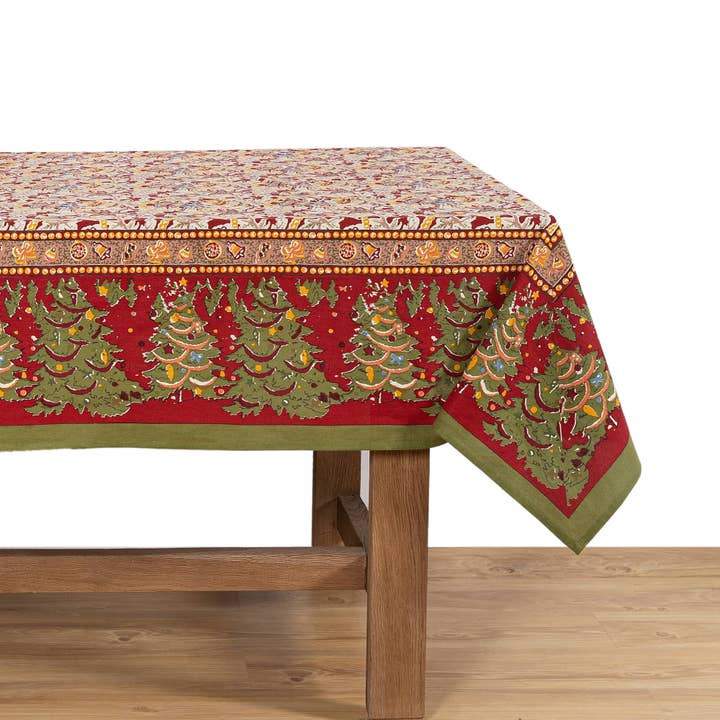 Caravan Home - Wholesale Tablecloth - Noel Red & Green | French Tablecloths21
