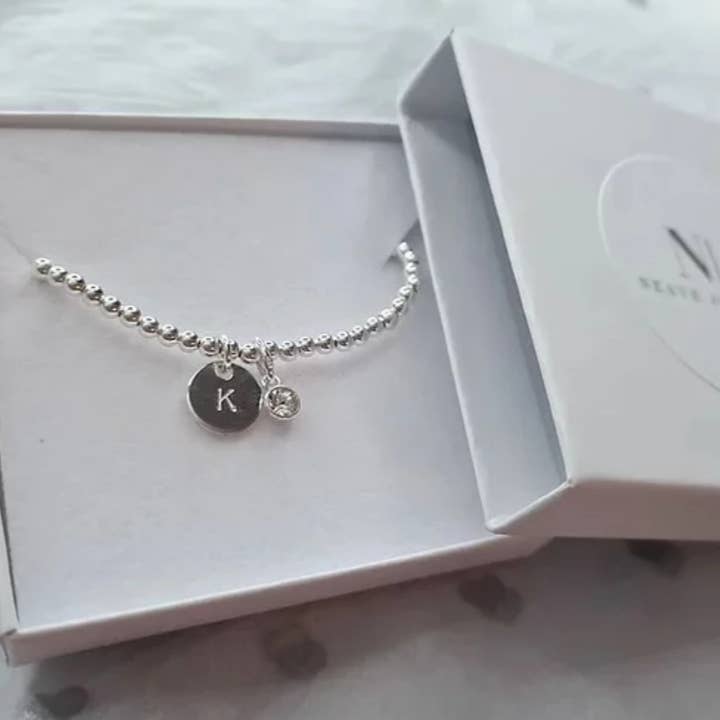 Initial birthstone bracelet for wholesale by Neave Jewellery