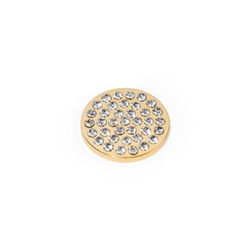Gold Women’s Golf Ball Marker Necklace with Crystal Bling Ball Marker for wholesale on Faire