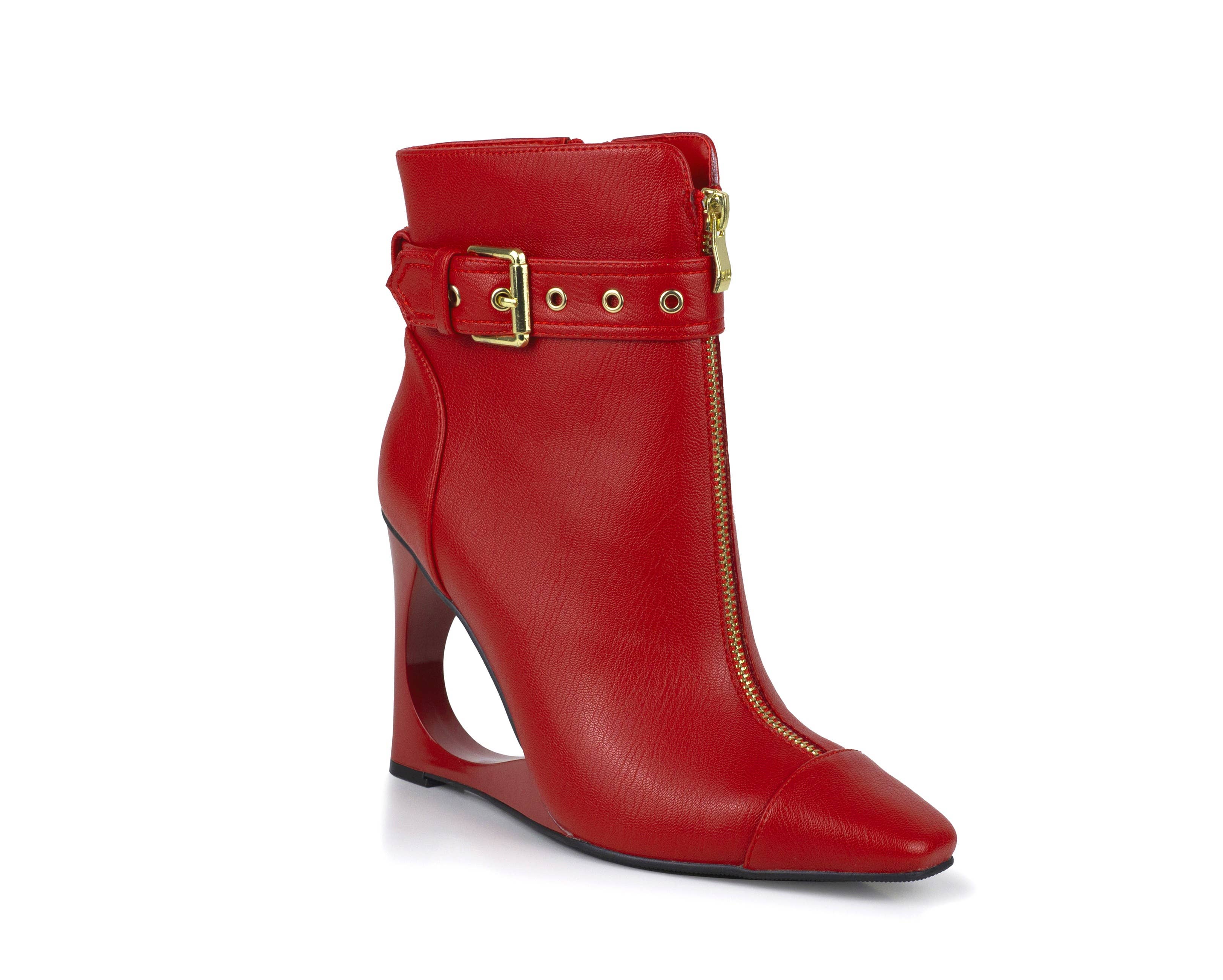 LADY COUTURE – Botins - Mulher por atacado – Botim com Salto em Forma de Triângulo e Abertura no Teto6