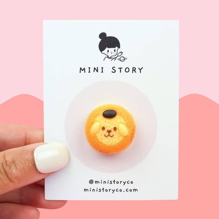 Japanese Cheesecake Pin for wholesale by Mini Story Co
