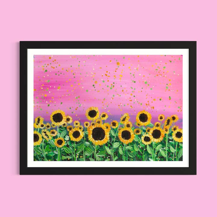 Sunflowers Art Print, Floral Decor for wholesale by Emma LC Art