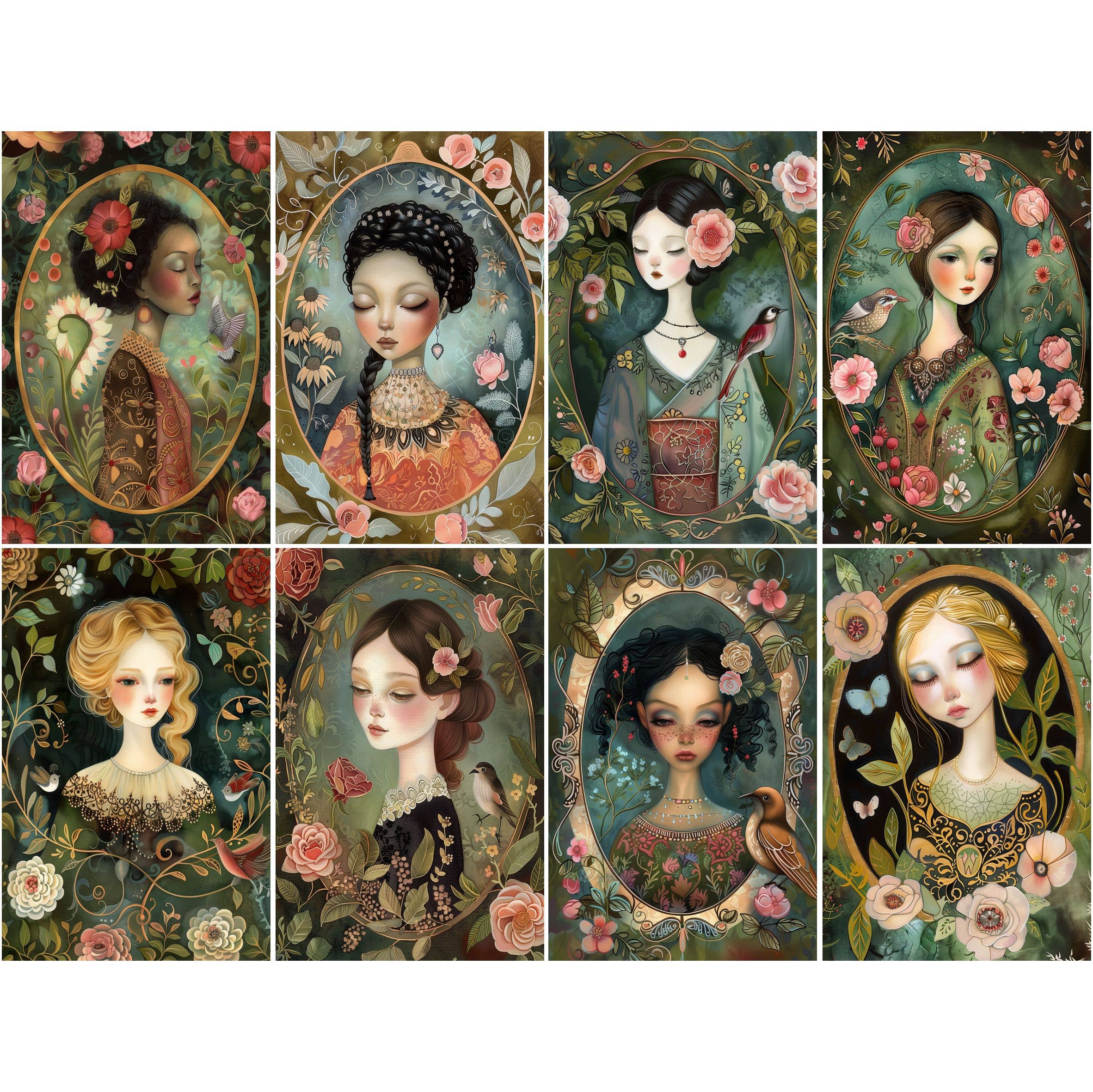 Craft Kreatively - Wholesale Craft Supplies - Ladies Cameo Decoupage Rice Paper - A4 - 6pc – Crafts7