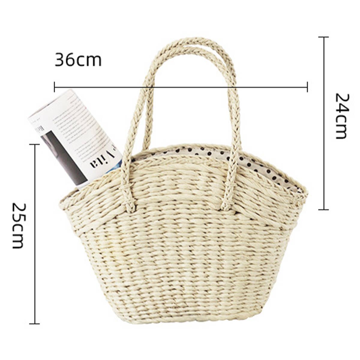 ACCITY - Wholesale Beach Bag - SUMMER WOVEN CASUAL STRAW TOTE BAG_CWAB08054