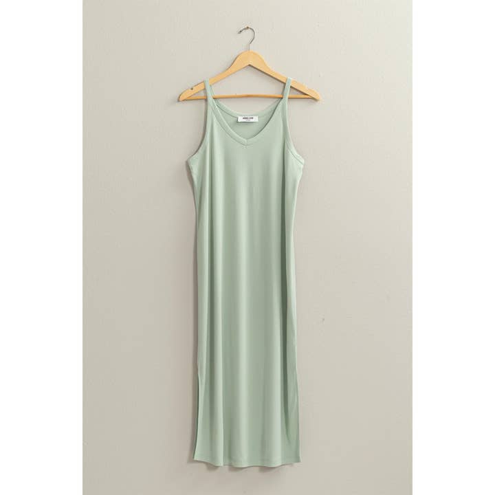 HYFVE - Wholesale Dress - Women's - DZ24C269-Soft V-Neck Midi Dress