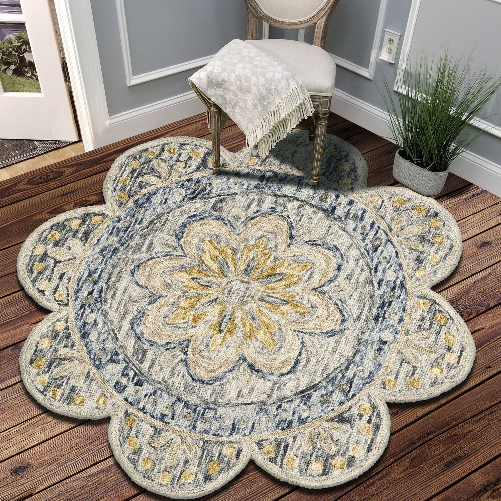 LR Home - Wholesale Area Rug - Nia Classic Scalloped Edge Hand-Tufted Wool Indoor Area Rug32