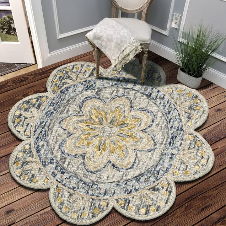 LR Home - Wholesale Area Rug - Nia Classic Scalloped Edge Hand-Tufted Wool Indoor Area Rug32