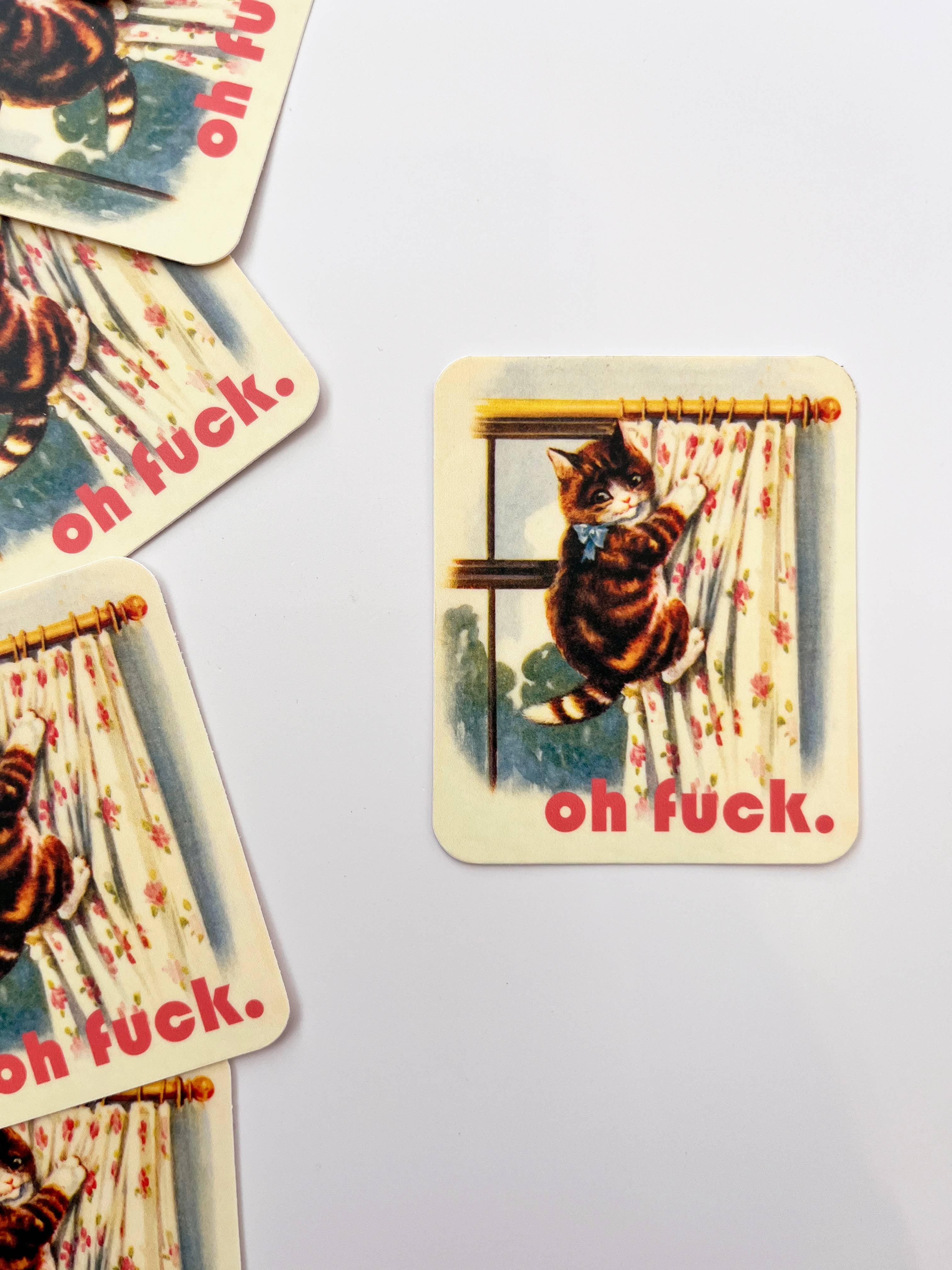 The Coin Laundry – wholesale Sticker – Oh Fuck Kitty Sticker - Funny Cat Decal2